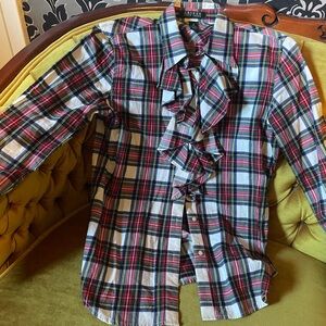 Ralph Lauren plaid ruffled shirt